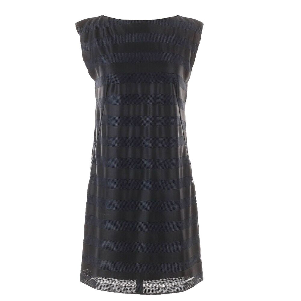 Harvey Faircloth Dress Womens 2 Blue Mesh Office Professional Neutral Minimalist